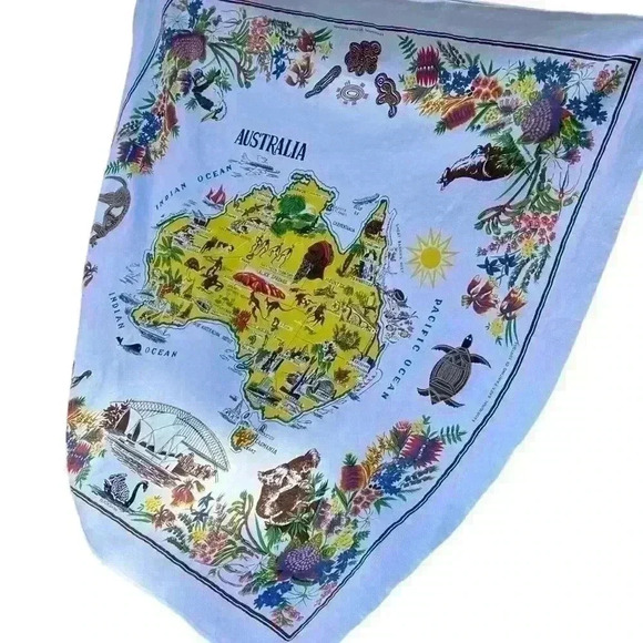 Vintage Australia Map Wall Hanging Tapestry Art - Picture 3 of 9